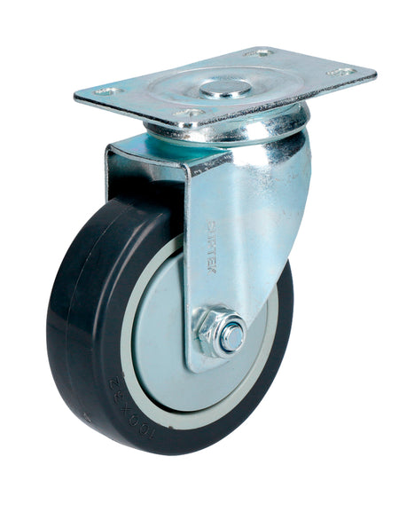 Rodaja de polipropileno y poliuretano Giratoria de 4" Surtek