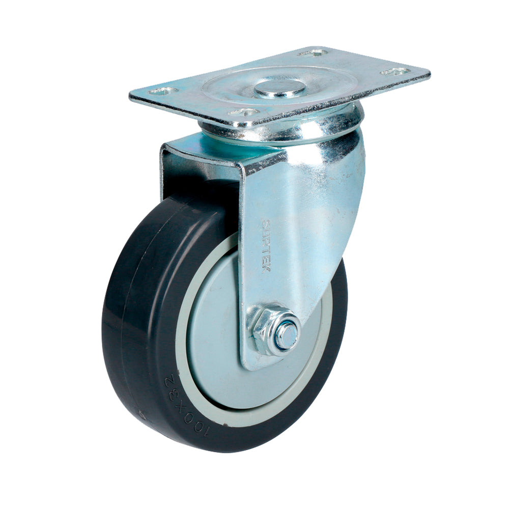 Rodaja de polipropileno y poliuretano Giratoria de 4" Surtek