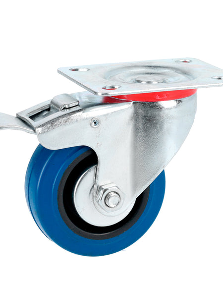 Rodaja de goma elástica giratoria con freno 5" Surtek