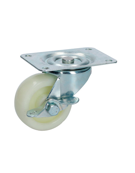 Rodaja de polipropileno giratoria con freno de 3" Surtek