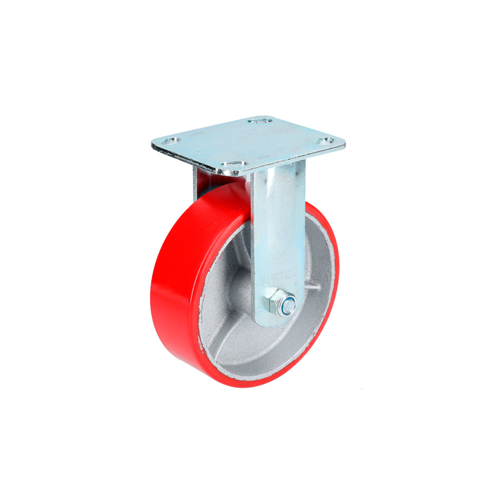 Rodaja de hierro con poliuretano fija de 6" Surtek