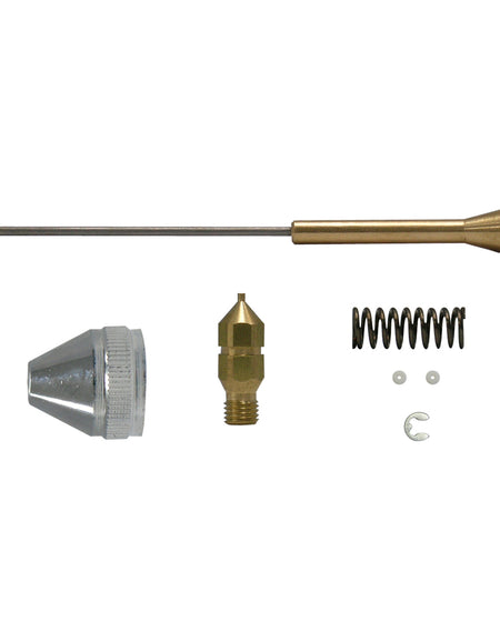 Repuestos para pistola surtek de gravedad con vaso giratorio, modelo PPG3. Incluye: 1 boquilla tipo abanico, 1 boquilla de punto, 1 aguja, 2 resortes, 1 arandela de hule, 6 o'rings, 3 juntas Surtek