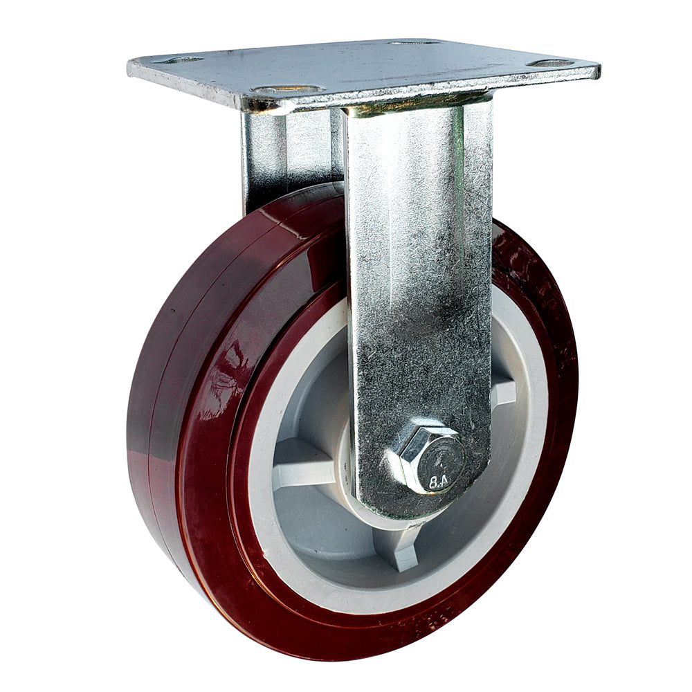 Rodaja de PU marrón fija 8" Surtek