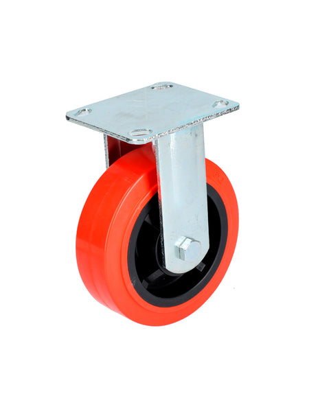 Rodaja de polipropileno y poliuretano rojo fija de 6" Surtek