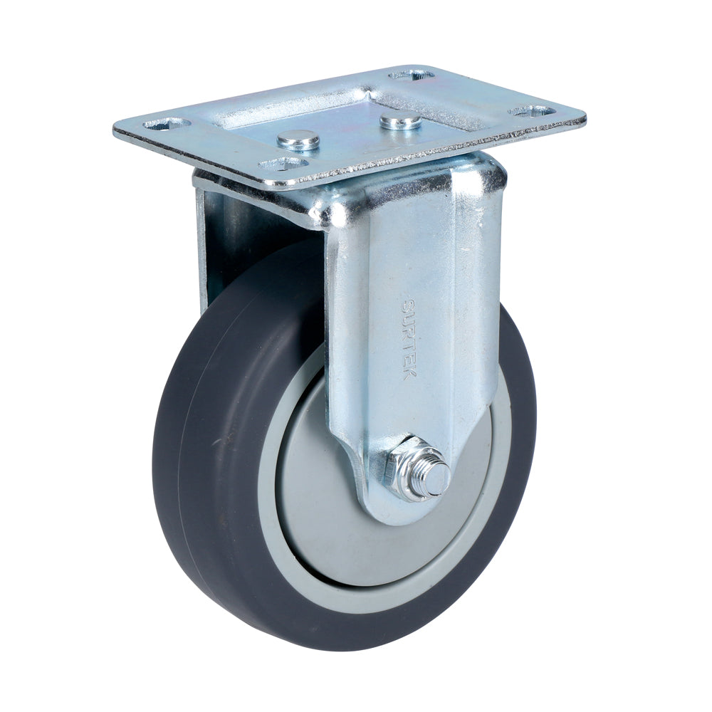 Rodaja de polipropileno y TPR fija de 4" Surtek