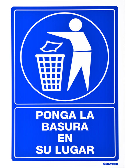 Señal "Basura en su lugar" Surtek