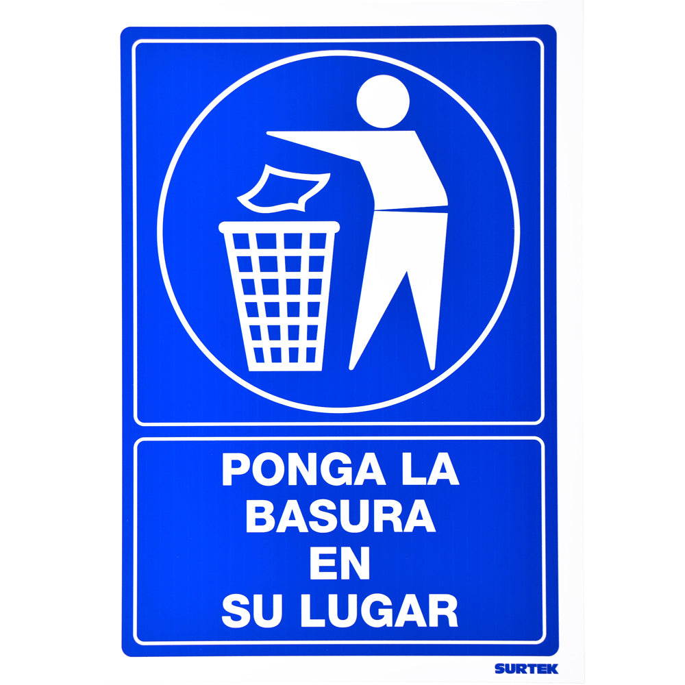 Señal "Basura en su lugar" Surtek