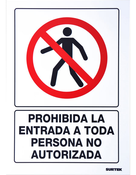 Señal "Prohibida la entrada" Surtek