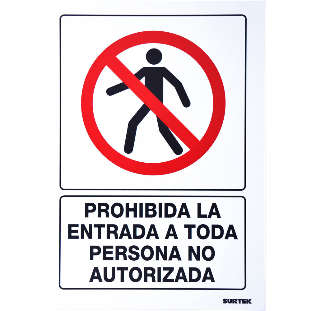 Señal "Prohibida la entrada" Surtek