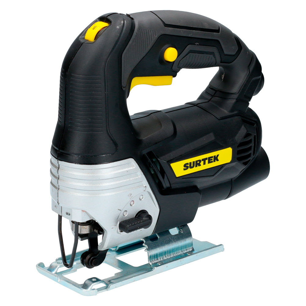 Sierra caladora pendular, potencia 710 W, profundidad de corte cuchilla inclinada (40-50) mm, tiempo operación 15 min/5min, consumo energético 0.5 kWh, Vel 0- 3300 rpm   Surtek