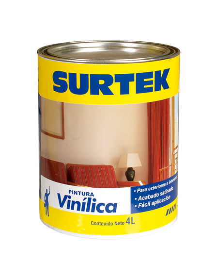 Pintura Vinílica blanca 4lt Surtek