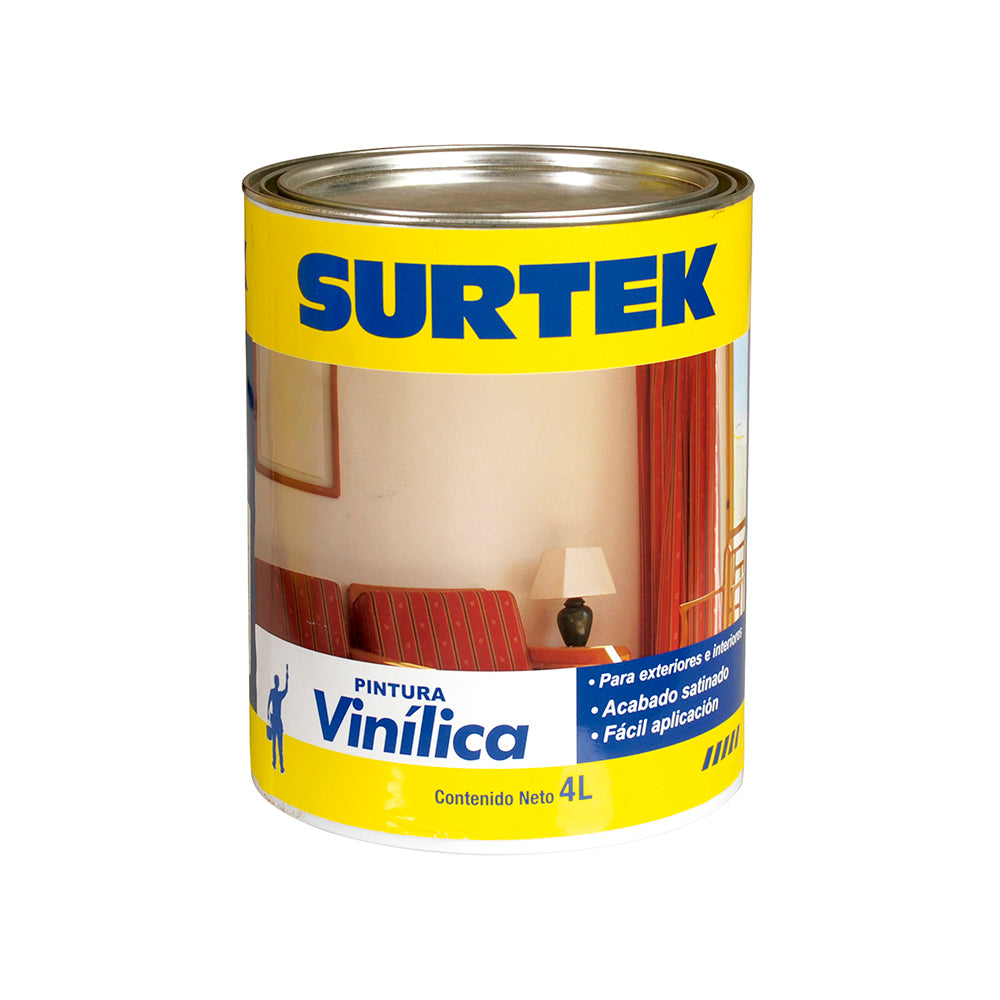 Pintura Vinílica blanca 4lt Surtek