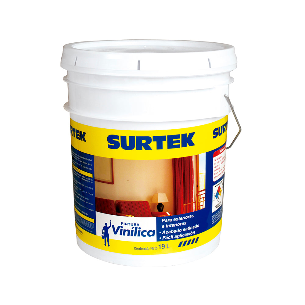 Pintura Vinílica amarilla paja 19lt Surtek