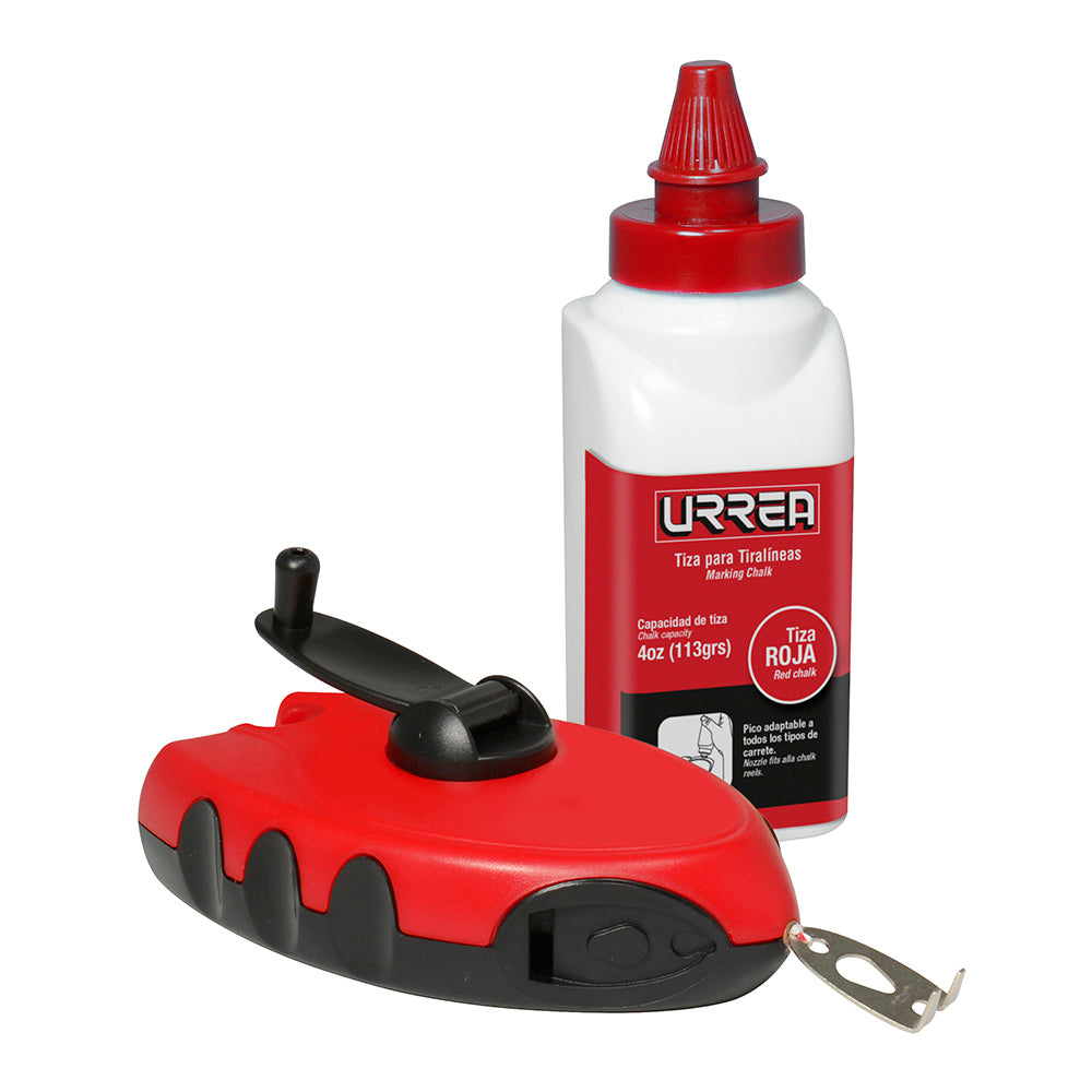 Tiralíneas de plástico 30 m con tiza Urrea
