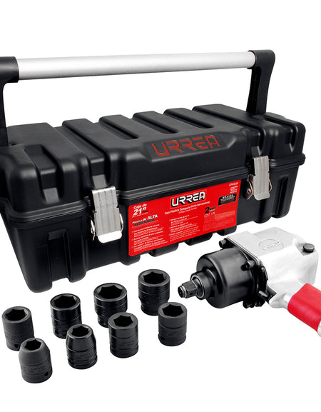 Juego pistola neumática UP776 de 3/4" 9pzs en pulgadas Urrea