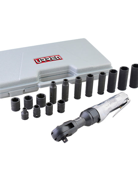 Juego matraca neumática UP886 de 3/8" 17pzs métrico Urrea