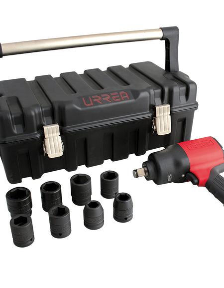 Juego pistola neumática UPC776 de 3/4" 10 pzs métrico Urrea
